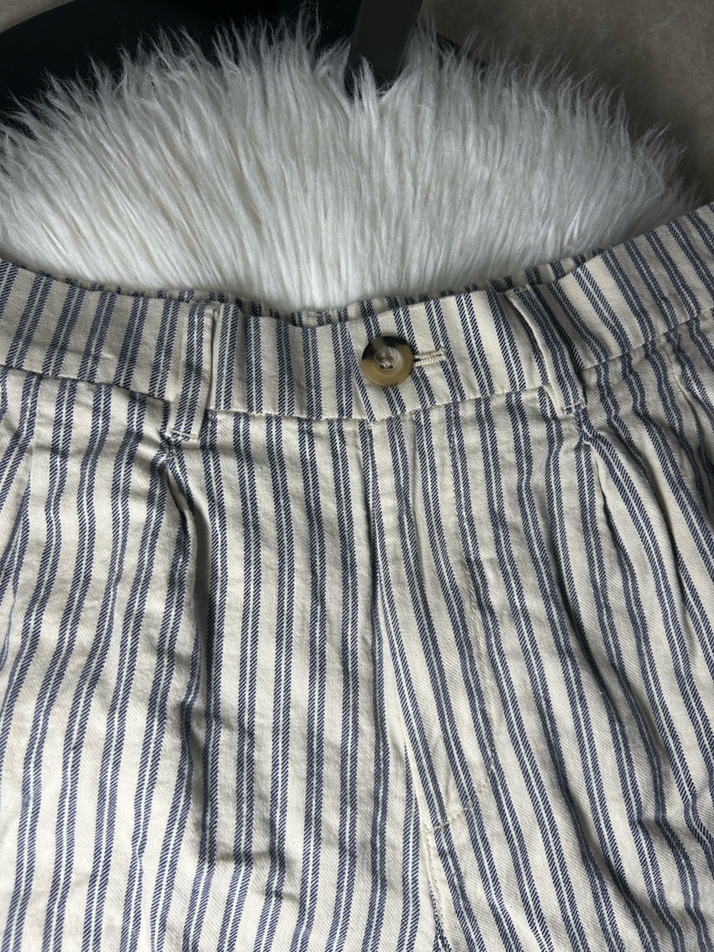 Ana new approach Size 12 Neutral Beige & White Striped Wide-Leg Pants - Picture 3 of 7